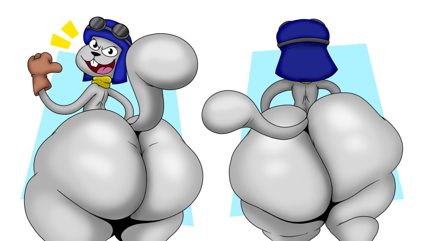 anthro big_ass breathotter bubble_butt huge_breasts male rocky_and_bullwinkle thick_thighs wide_hips