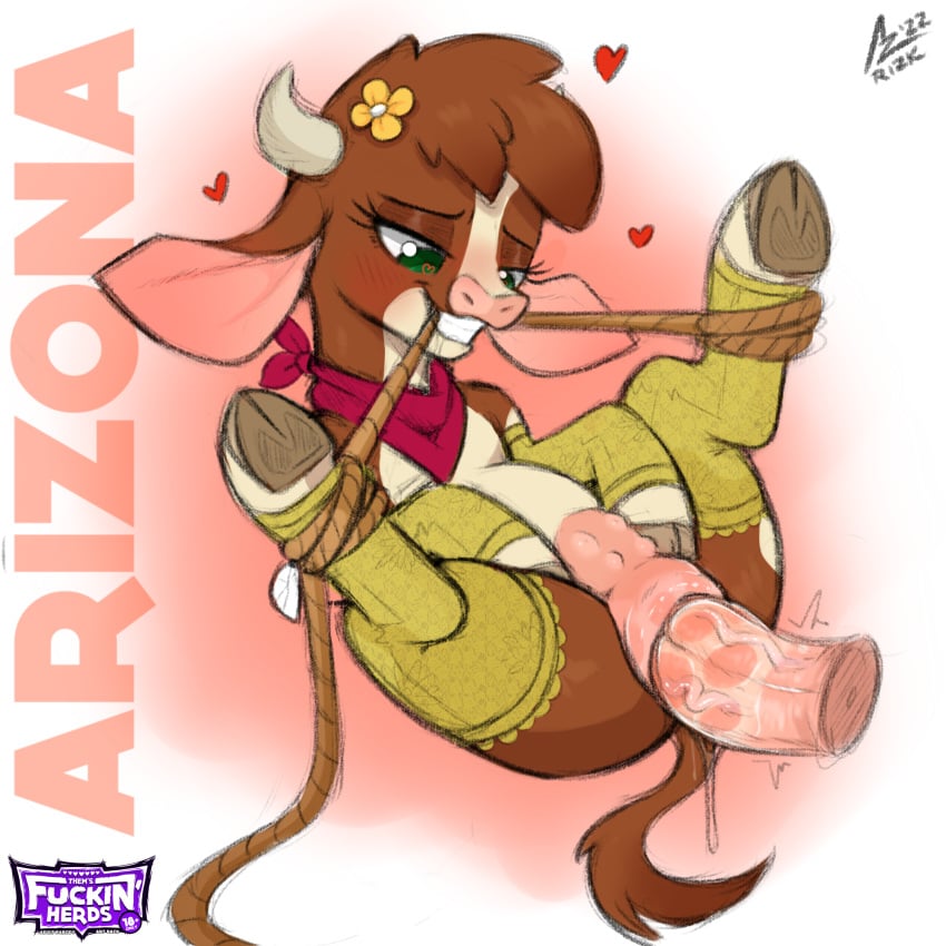 aer0_zer0 arizona_cow_(tfh) bondage bound bovid bovine brown_hair cattle female female_penetrated feral genitals hair heart hi_res male male/female male_penetrating male_penetrating_female mammal original penetration penile penile_penetration penis_in_pussy pussy rope sex them's_fightin'_herds unseen_male_face vaginal_penetration