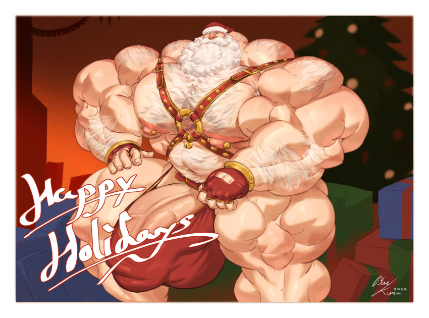 abs biceps bluekumabox gay hyper hyper_balls hyper_genitalia hyper_muscles hyper_penis hyper_testicles male male_focus male_only muscle muscles muscular muscular_arms muscular_ass muscular_back muscular_legs muscular_male muscular_thighs nipples pecs santa_claus veins veiny_penis