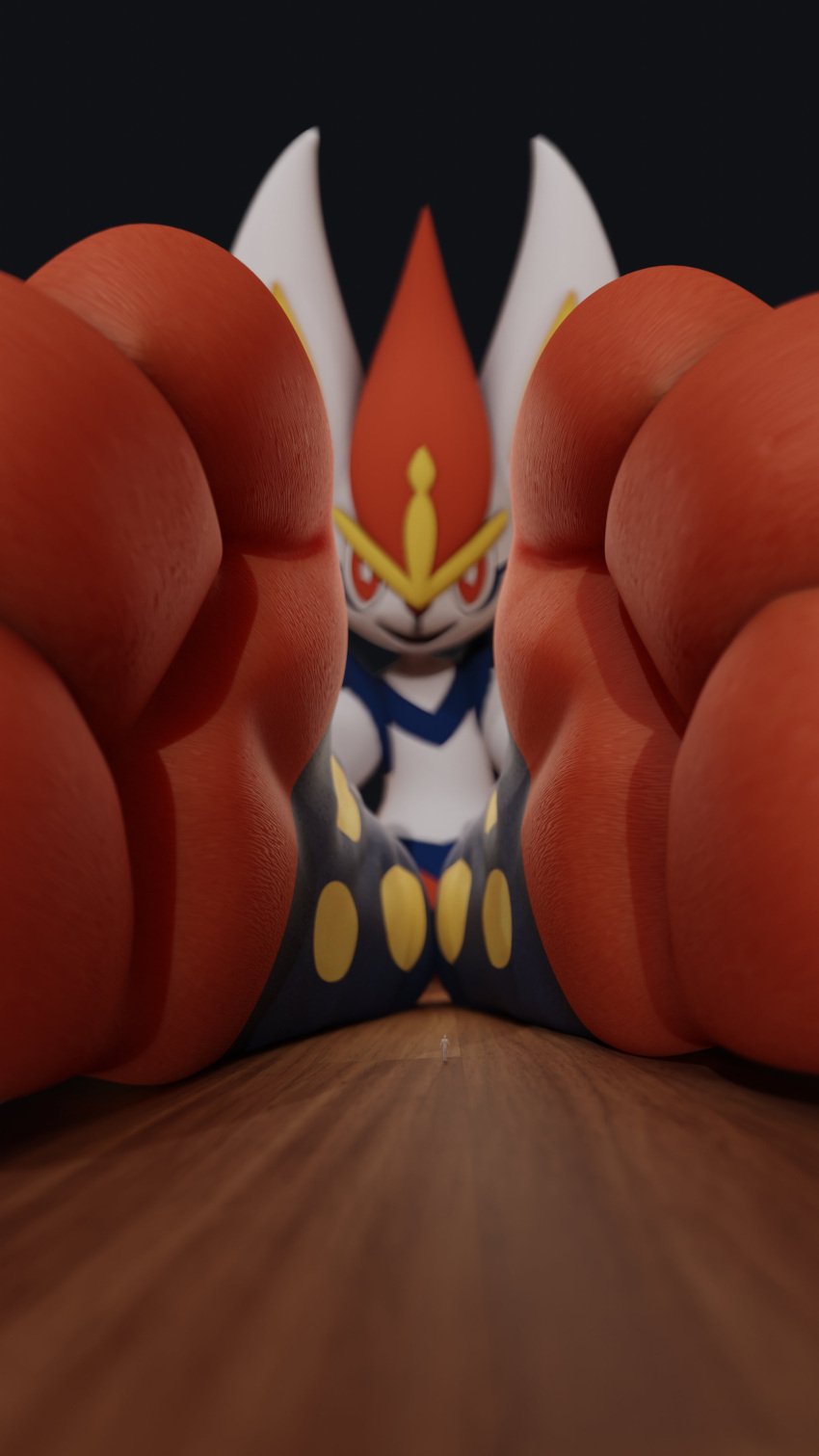 3_toes absurd_res ambiguous_gender anthro between_feet cinderace duo extreme_size_difference feet foot_fetish foot_focus generation_8_pokemon hi_res larger_ambiguous macro micro micro_on_macro nintendo paws pokémon_(species) pokemon pokemon_(species) rellth size_difference smaller_ambiguous soles toes