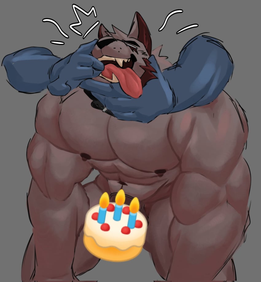 bara biceps cake canine censored censored_penis furry ice_xhan male male_focus male_only muscular muscular_male pecs toro_artz traced