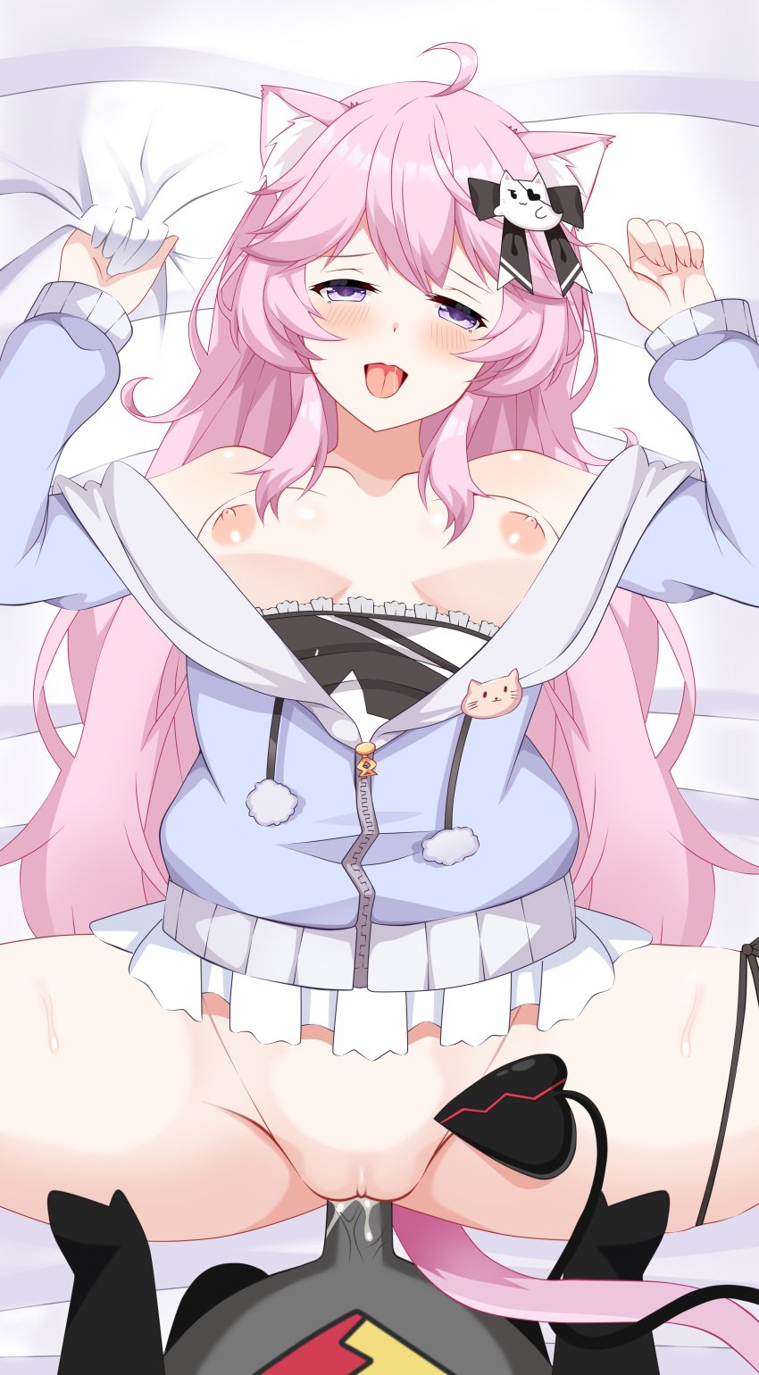 1girls 1male absurd_res achmad_faisal ahe_gao ahoge bed blush breasts cat_ears choujigen_game_neptune clitoris clothed_sex cum_in_pussy cum_inside hair_ornament hoodie long_hair neptunia_(series) nipples nyatasha_nyanners penetration penis_in_pussy pink_hair pirachu purple_eyes pussy pussy_juice sheet_grab skirt_around_belly skirt_up tail thigh_strap thighs tongue virtual_youtuber vshojo warechu