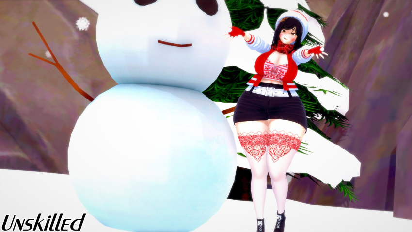 1girls 3d christmas indie_virtual_youtuber saavlewd tagme unski113d virtual_youtuber