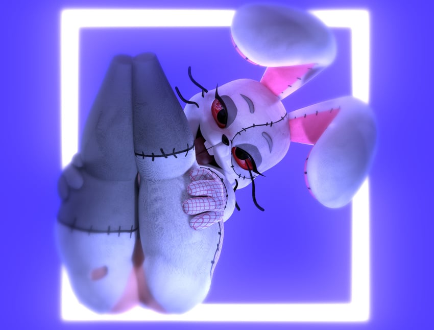 3d bunny bunnysuit c4d cinema4d five_nights_at_freddy's five_nights_at_freddy's:_security_breach fnaf furry gamer55c4d holding_legs looking_back red_eyes solo thick_ass thick_thighs thighs vanny vanny_(fnaf) white_fur