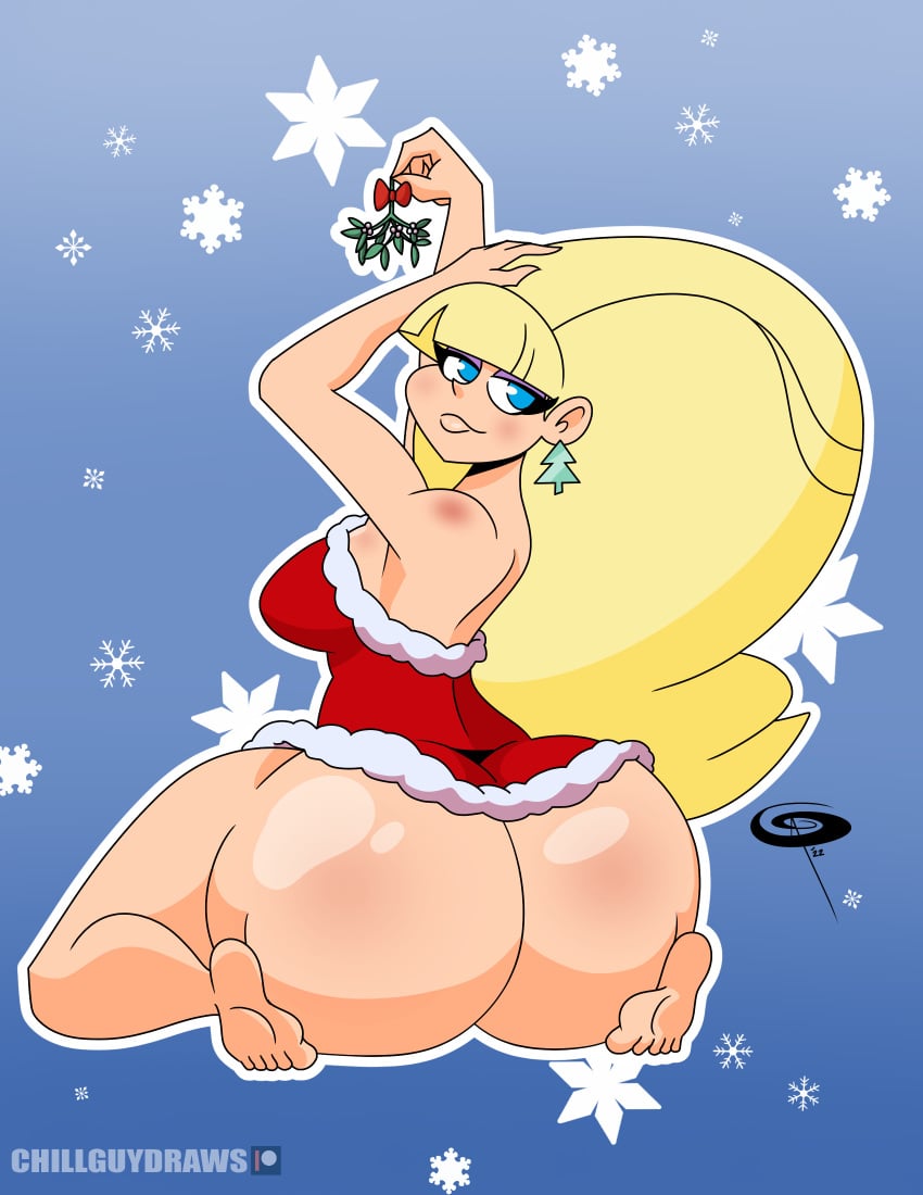 christmas disney disney_channel disney_xd female frostbiteboi gravity_falls pacifica_northwest santa_hat straight_hair thicc-falls