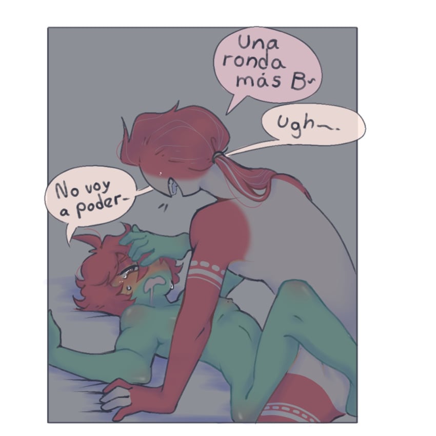 2boys bed bedroom bolivia_(countryhumans) cone_ink countryhumans peru_(countryhumans) spanish_text tagme text translated