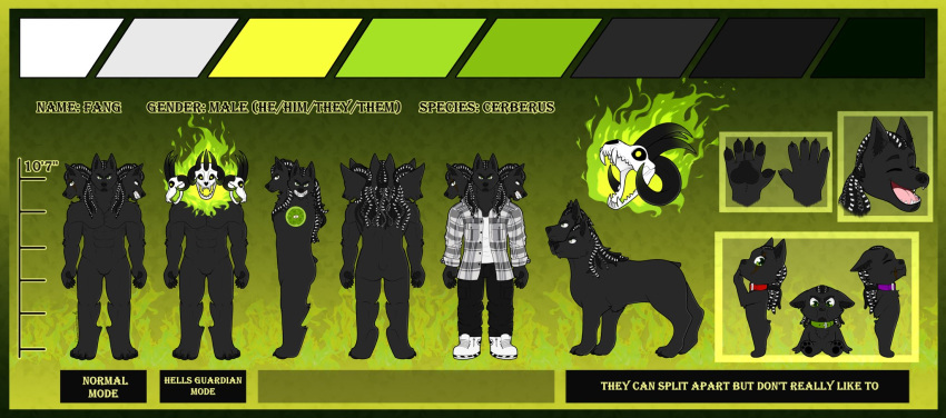 canine canine_genitals canine_humanoid canine_penis cerberus character_sheet feral furry furry_only multiple_males offwhite skull_head skulldog_(species) tagme triplets