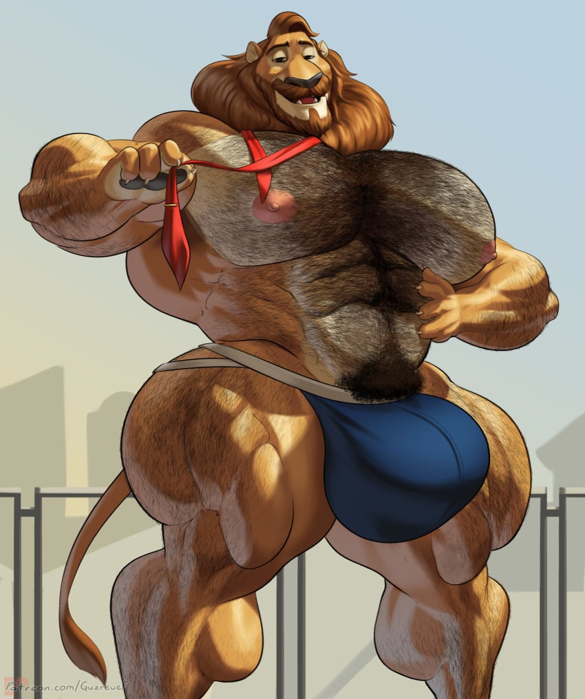 abs biceps furry guzreuef hyper hyper_balls hyper_genitalia hyper_penis hyper_testicles leodore_lionheart male male_focus male_only mayor_lionheart muscle muscles muscular muscular_arms muscular_ass muscular_back muscular_legs muscular_male muscular_thighs nipples pecs underwear veins veiny_penis zootopia