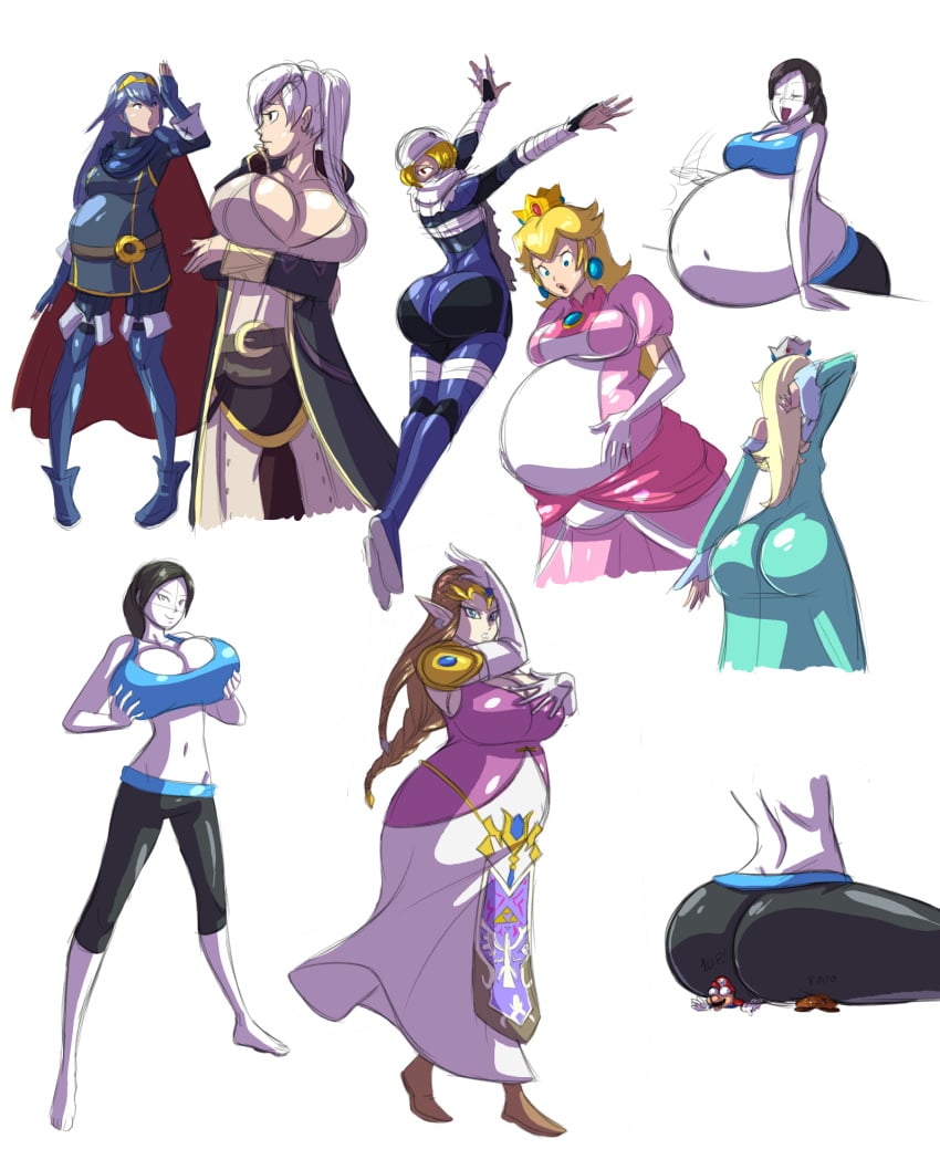 2014 2boys 8girls ambiguous_gender axel-rosered bbw belly big_belly big_breasts big_butt breasts butt butt_in_dress chubby chubby_female cleavage crossover fat fat_girl fat_woman female fire_emblem fire_emblem_awakening goomba larger_female lucina_(fire_emblem) mario mario_(series) multiple_girls nintendo obese obese_female ocarina_of_time overweight overweight_female princess_peach princess_rosalina princess_zelda robin_(fire_emblem) robin_(fire_emblem)_(female) sheik super_smash_bros. super_smash_bros._for_nintendo_3ds_and_wii_u the_legend_of_zelda twilight_princess wii_fit wii_fit_trainer zelda_(twilight_princess)