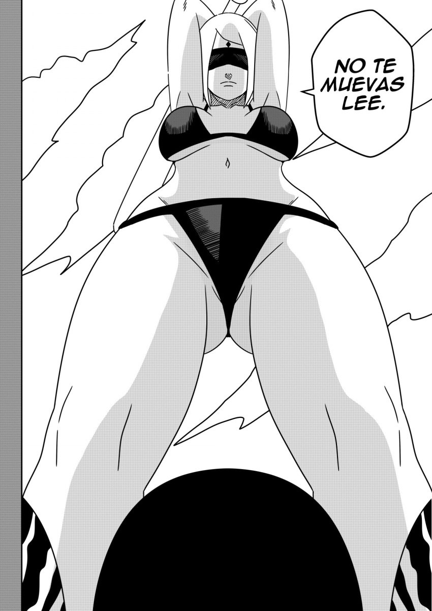 1boy1girl arms_up ass ass_visible_through_thighs baseball_bat bikini blindfold bowl_cut breasts buried buried_in_sand cleavage comic covered_eyes dialogue faceless_male female female_focus femdom from_below game holding_object imminent_smack long_hair male male_only malesub naruto naruto:_the_last naruto_(series) naruto_shippuden ninrubio rock_lee sakura_haruno short_hair spanish_text story submissive_male swimsuit thick_thighs viewed_from_below voluptuous watermelon watermelon_crushing