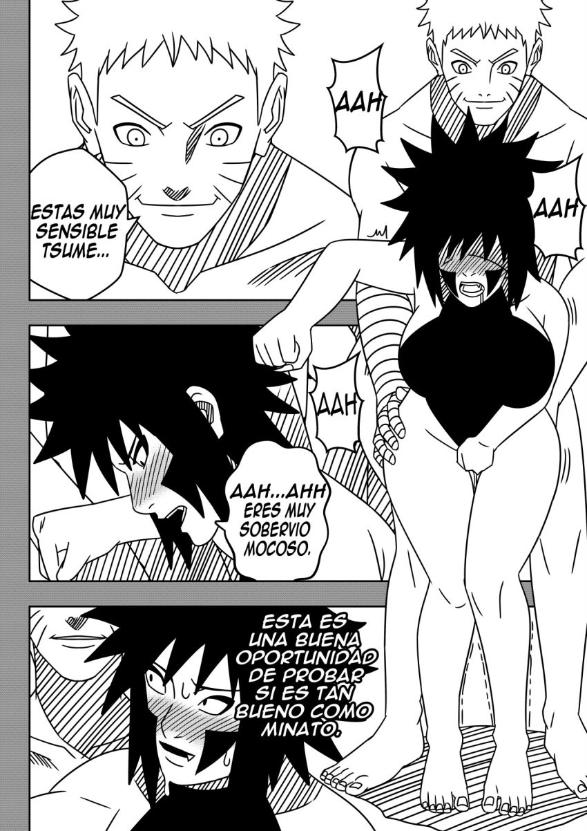 1boy 1girls 1milf adult age_difference barefoot big_breasts black_and_white blush breasts comic dialogue facepaint female fingering fingering_partner fingering_pussy grabbing grabbing_from_behind inuzuka_tsume lipstick makeup male male/female mature mature_female milf milf_love_young_man moaning mother_and_son's_friend naruto naruto:_the_last naruto_(series) naruto_shippuden ninrubio older_female older_woman_and_younger_man one-piece_swimsuit sex spanish_text standing standing_sex story straight swimsuit teenager uzumaki_naruto voluptuous young_man_and_milf younger_male