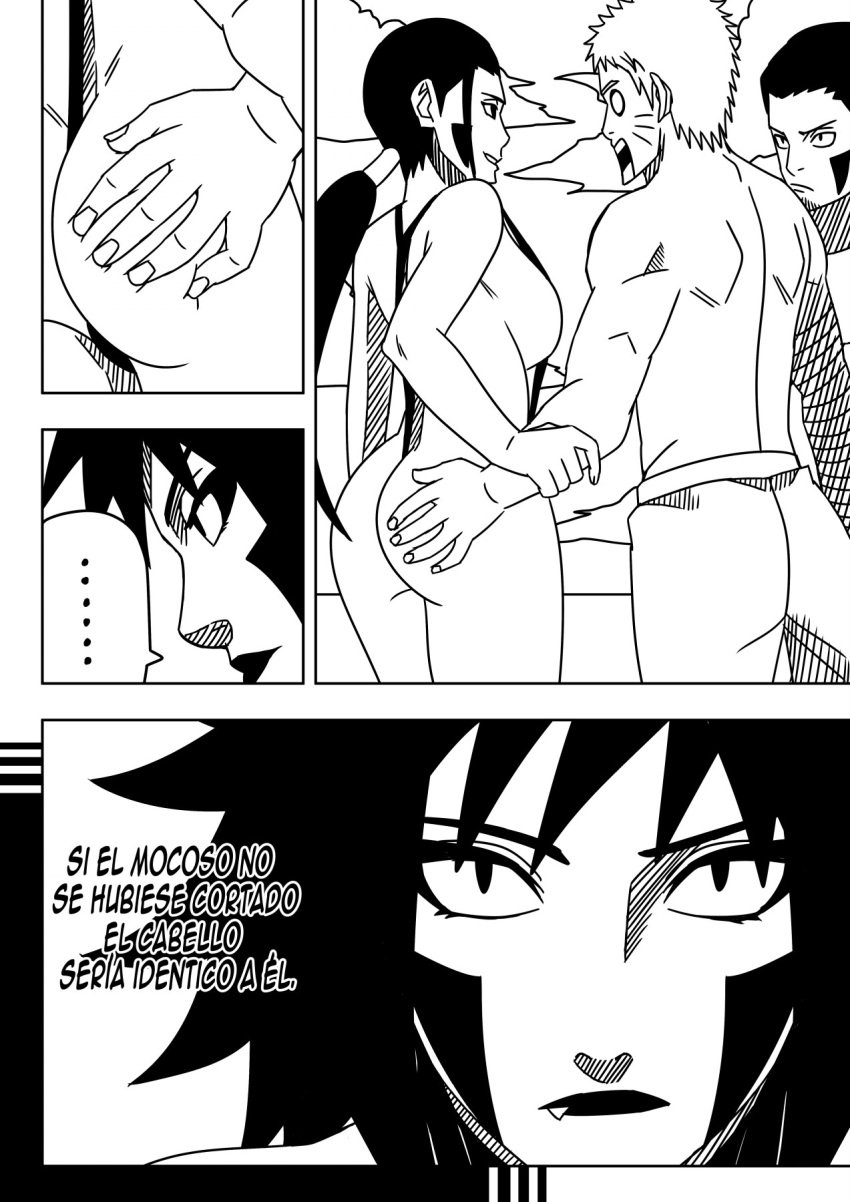 1milf 2boys 2girls arm_grab ass ass_grab assertive assertive_female beach being_watched big_ass bikini black_and_white breasts brother_and_sister comic dat_ass dialogue female flirting grabbing_wrist inuzuka_hana inuzuka_kiba inuzuka_tsume lipstick looking_at_another looking_at_partner makeup male mature mature_female milf mother_and_daughter mother_and_son multiple_boys multiple_girls naruto naruto:_the_last naruto_(series) naruto_shippuden ninrubio older_sister_younger_brother one-piece_swimsuit outdoors ponytail revealing_swimsuit seducing sharp_teeth short_hair sideboob sister_and_brother's_friend sisterly_cuckold sling_bikini slingshot_swimsuit spanish_text story swimsuit teasing tied_hair uzumaki_naruto watching