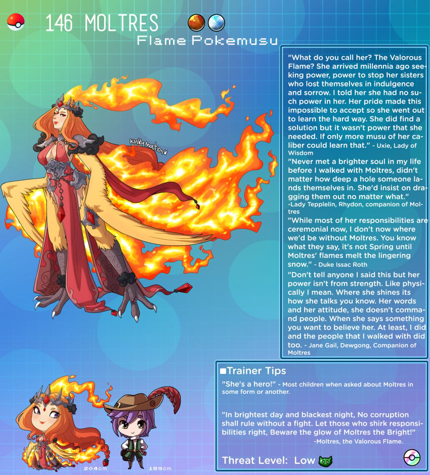 creature_index english_text female_focus female_moltres hi_res kinkymation legendary_pokémon moltres nintendo page_146 page_number pokémon_(species) pokemon pokemon-girl_encyclopedia pokemorph pokemusu profile tagme terrance_rainer_(kinkymation) text text_box