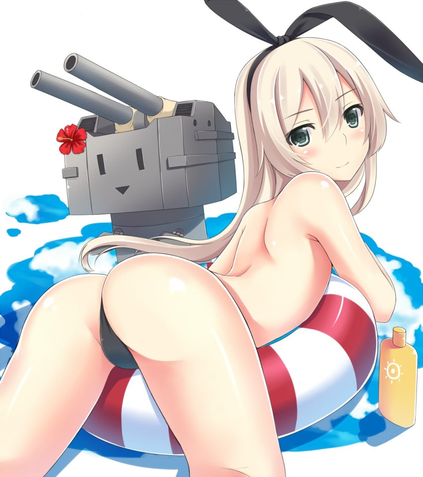 kantai_collection lifebuoy mizunashi_kenichi no_bra panties shimakaze_(kantai_collection)