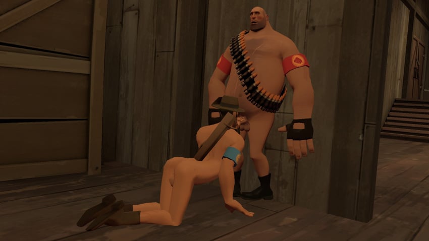 3d 3d_(artwork) ass balls ballsack cock dick garry's_mod gay heavy_(team_fortress_2) heavy_weapons_guy male/male male_only naked nude penis sniper sniper_(team_fortress_2) sucking team_fortress_2 tf2