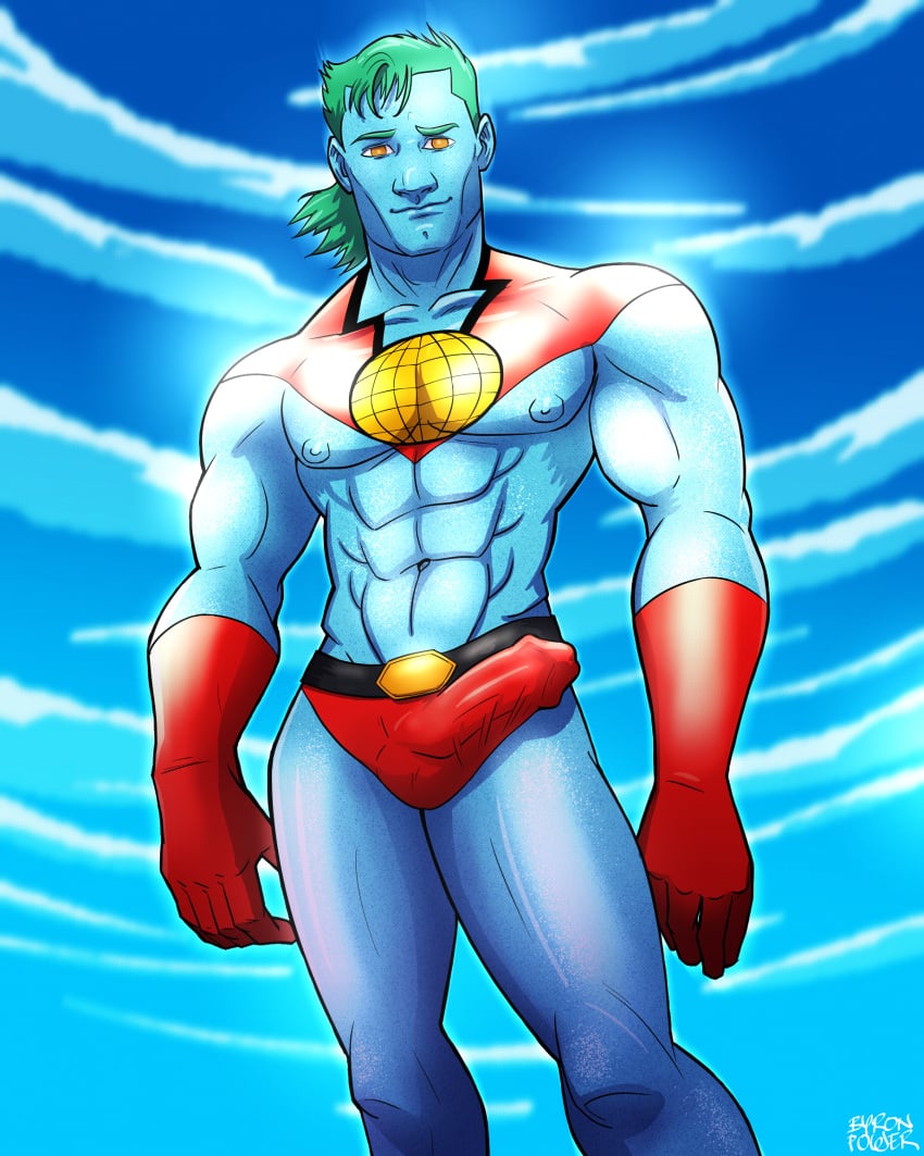 1boy abs bulge byron_power captain_planet captain_planet_and_the_planeteers male male_focus male_only muscular muscular_male