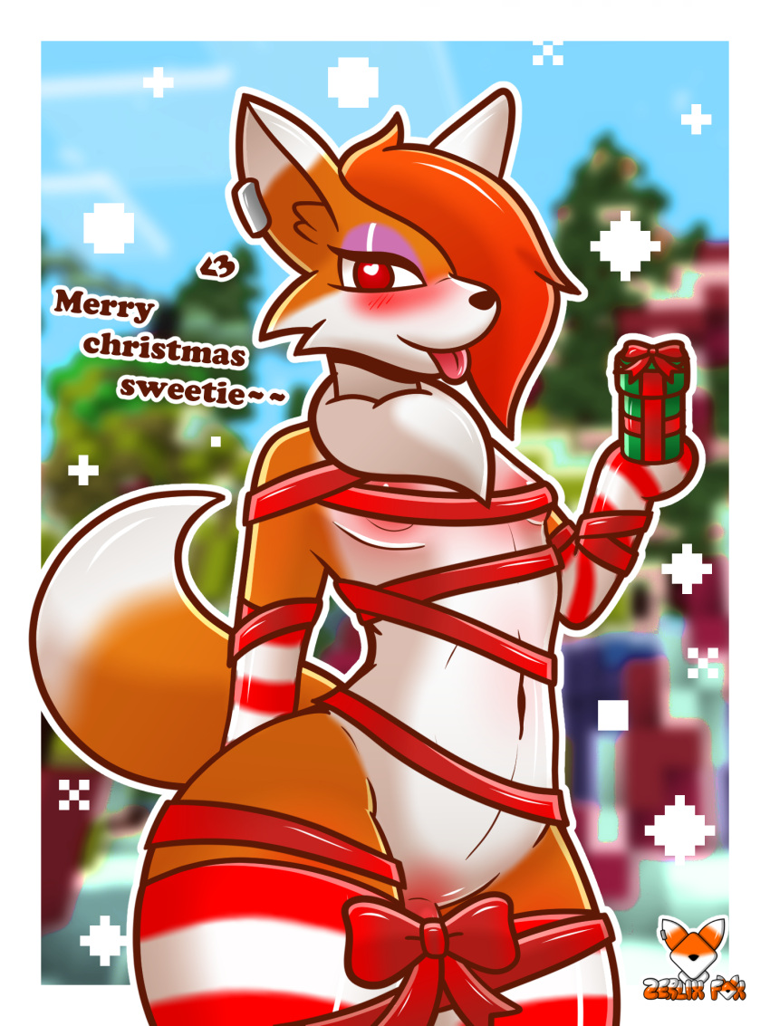 <3_eyes 2022 2d_(artwork) 3:4 3_fingers :3 anthro bedroom_eyes big_tail biped border bow_accessory canid canine christmas clothing countershading cute_fangs digital_media_(artwork) digitigrade dipstick_ears dipstick_tail ear_piercing ears_up english_text eyelashes eyeliner fangs femboy fingers fluffy fluffy_tail footwear fox fur furry genitals gift girly grin hand_on_butt heart hi_res holidays latex legwear looking_at_viewer makeup male mammal markings mora_(zerlix_fox) multicolored_ears narrowed_eyes nipples orange_body orange_border penis penis_base piercing raised_tail red_eyes red_fox ring_piercing seductive signature simple_background small_waist smile socks solo standing straight_legs tail_markings teeth text thick_eyelashes thick_thighs thigh_highs thin_eyebrows trap tuft zerlix_fox zerlix_fox_(character)