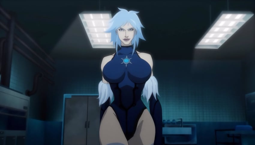 1girls accurate_art_style batman:_assault_on_arkham big_breasts blue_hair blue_leotard dc dc_comics edit edited edited_screencap firestorm_(series) hourglass_figure killer_frost killer_frost_(arkham) leotard louise_lincoln rocksteady_studios screencap short_blue_hair short_hair spiky_hair thick_thighs thighs third-party_edit