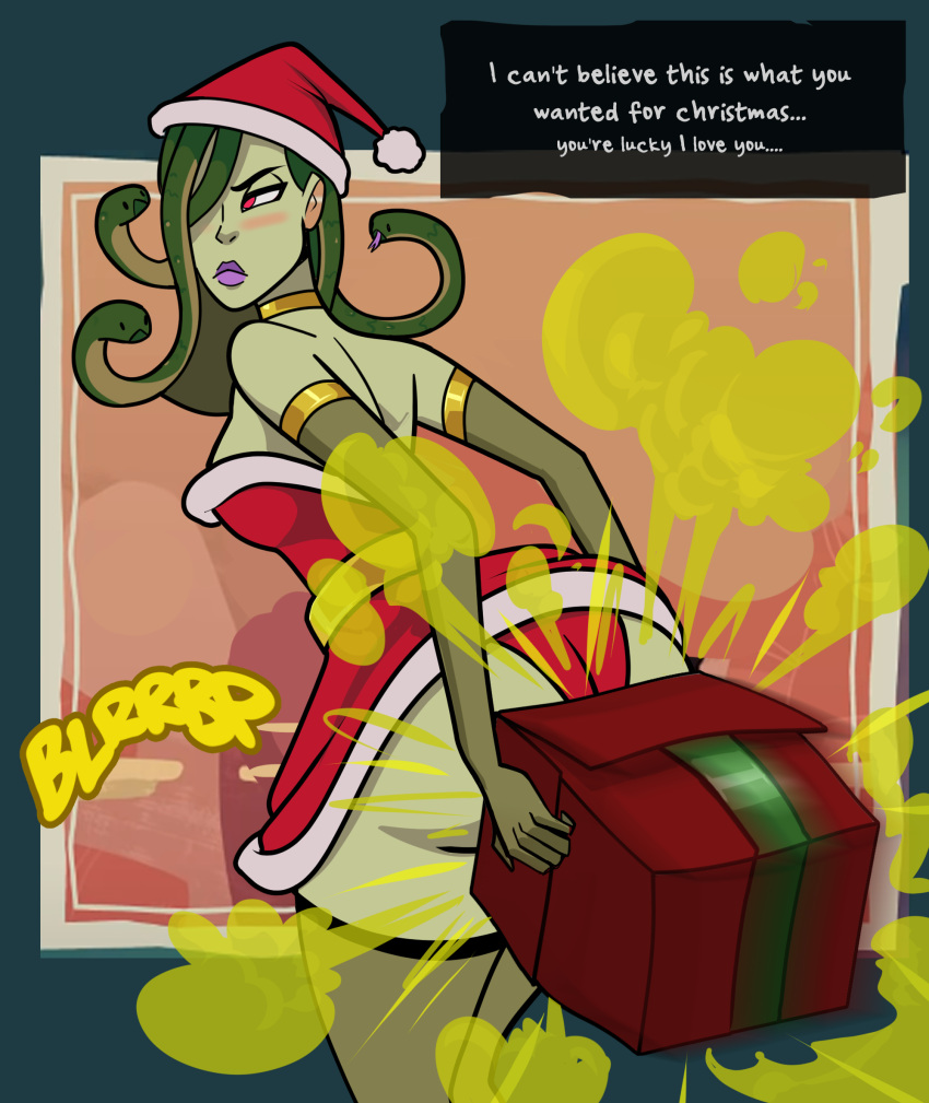 big_ass christmas_gift fart fetish gift gift_box lolotron6 santa_costume santa_hat snakes