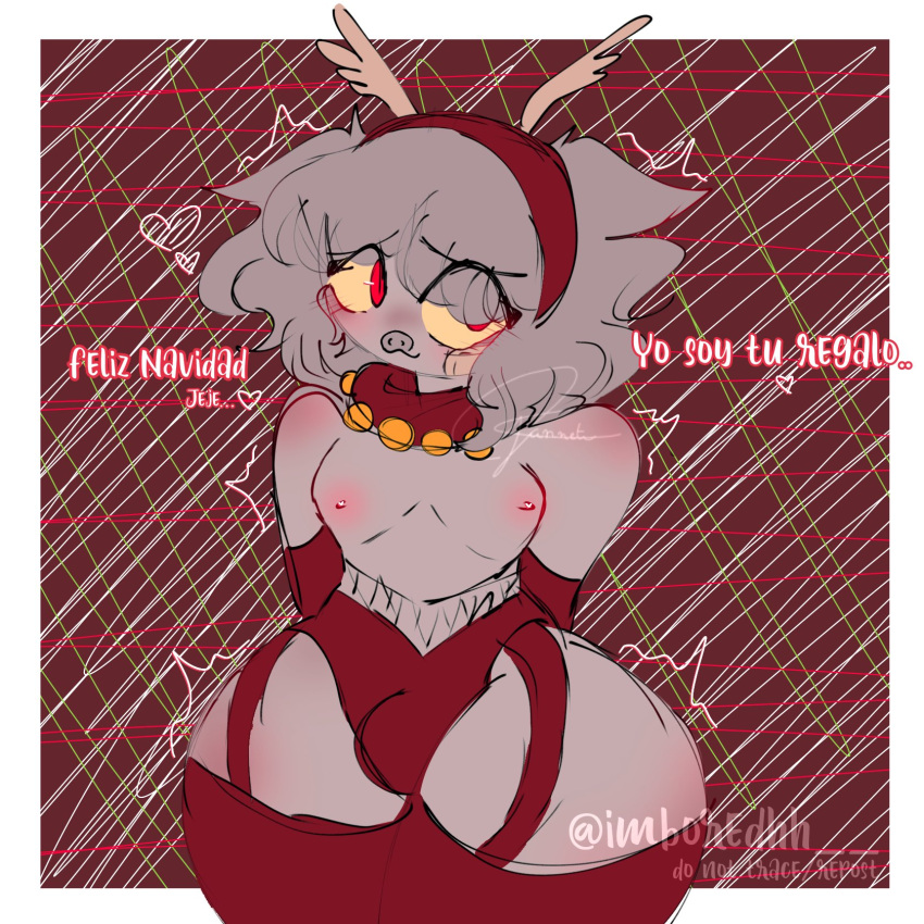 christmas femboy gay imboredhh keith_(imboredhh) oc spanish_text