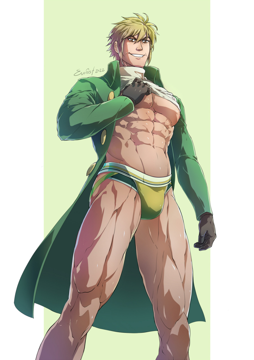 bulge dilf evinist jockstrap male male_only muscles muscular muscular_male open_coat palmer_(pokemon) pokemon pokemon_rse shirt_lift