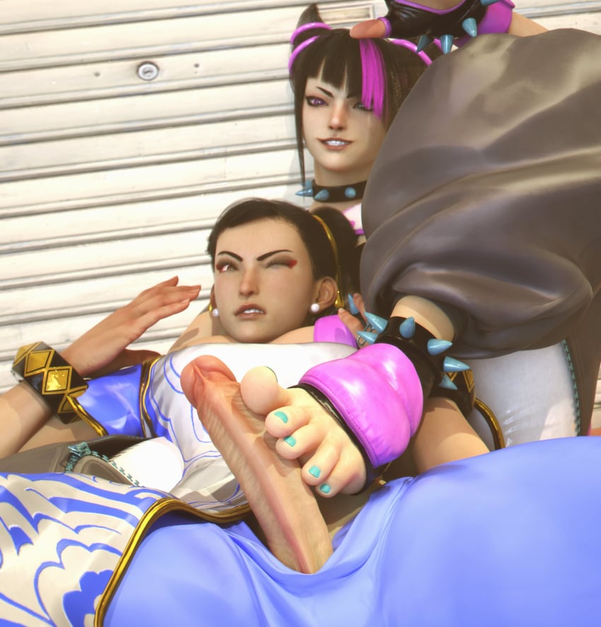 1futa 1girls 2020s 2022 3d 3d_(artwork) 5_fingers 5_toes barefoot big_penis blender blender_(software) blue_toenails capcom chun-li dawadd duo duo_focus erect_penis erection feet feet_together feet_up female female_on_top femdom foot_fetish foot_focus footjob futa_on_female futanari futasub heels juri_han legs legs_up light-skinned_female light-skinned_futanari light_skin painted_toenails penis penis_grab penis_out soles solo_female solo_futa street_fighter street_fighter_6 textless toe_curl toe_scrunch toenail_polish toes