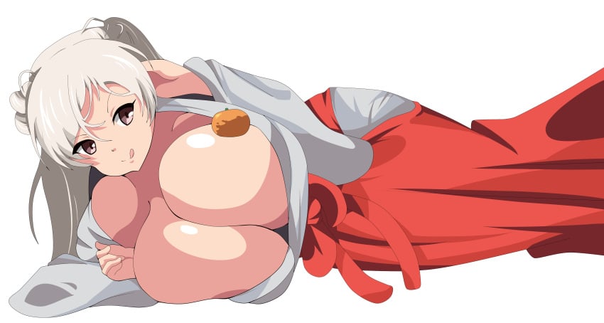 bimbo breasts bursting_breasts cleavage conte_di_cavour_(kantai_collection) gigantic_breasts huge_breasts hyper_breasts kantai_collection large_breasts looking_at_viewer massive_breasts miko tagme white_hair