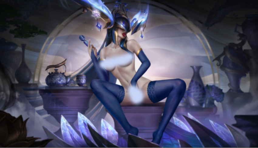 breasts league_of_legends lissandra lunar_new_year lunar_revel_series porcelain_lissandra_prestige_edition prestige_skin richtofen