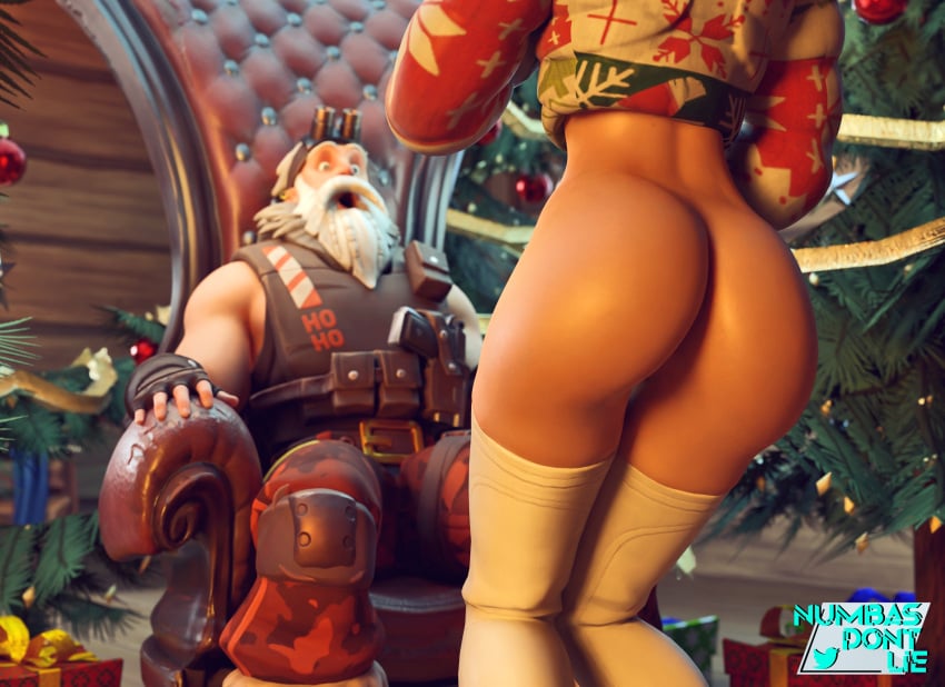 ass black_hair butt christmas dat_ass fortnite fortnite:_battle_royale medium_hair petite renee_(fortnite) sgt_winter_(fortnite) thenumbersdon'tlie