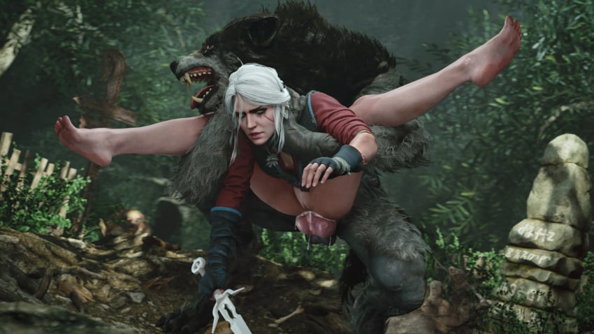 1boy 1girls 1monster 3d 3d_(artwork) alternate_costume anal anal_creampie anal_sex athazel balls bare_legs barefoot canine canine_penis cd_projekt_red ciri claws cum cum_inside defeated emile_(theviceart) feet feet_up foot_fetish foot_focus full_nelson green_eyes holding_sword huge_balls huge_cock imminent_knotting interspecies knot knotted_penis legs lips long_hair long_legs medium_hair official_alternate_costume outdoors outside pleasure pleasure_face pleasuring_the_enemy pussy pussy_juice pussy_juice_drip rape rolling_eyes scar_across_eye scar_on_face sex soles sword testicles the_witcher_(series) the_witcher_3:_wild_hunt tied_hair toes vagina werewolf white_hair