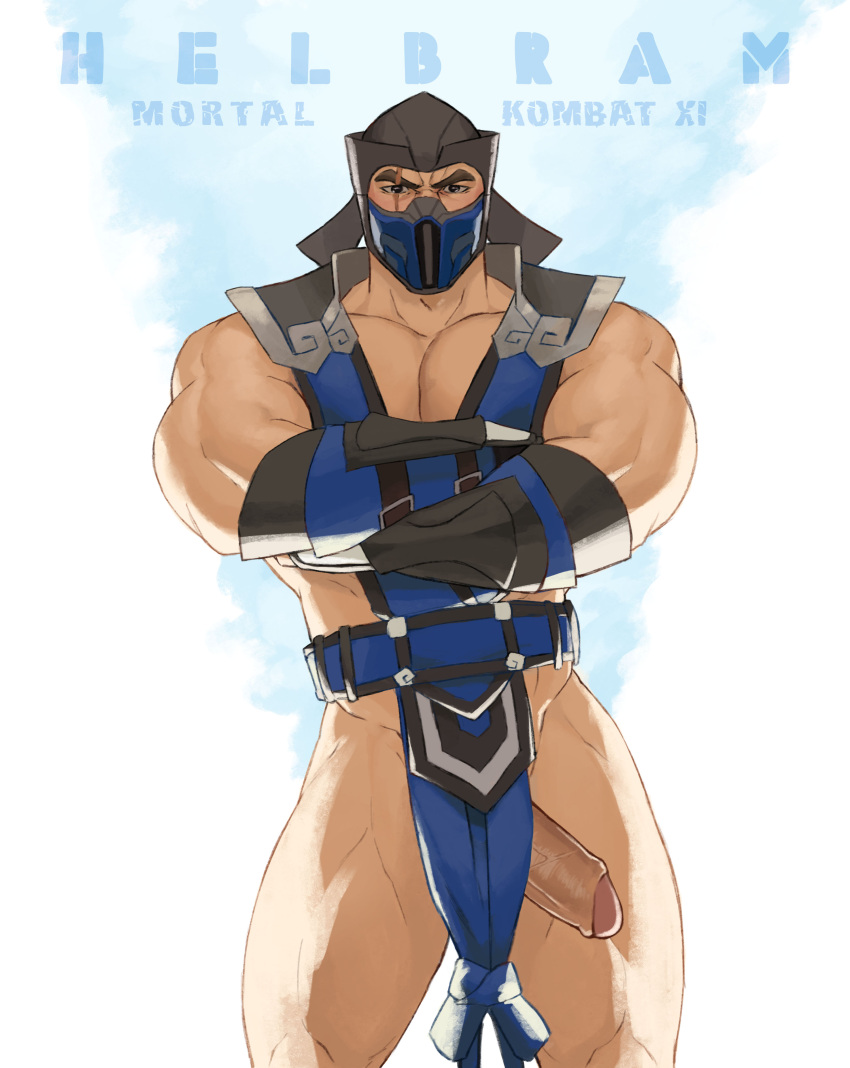 1boy biceps big_penis male male_only mortal_kombat muscular_male penis solo solo_male sub-zero whyhelbram