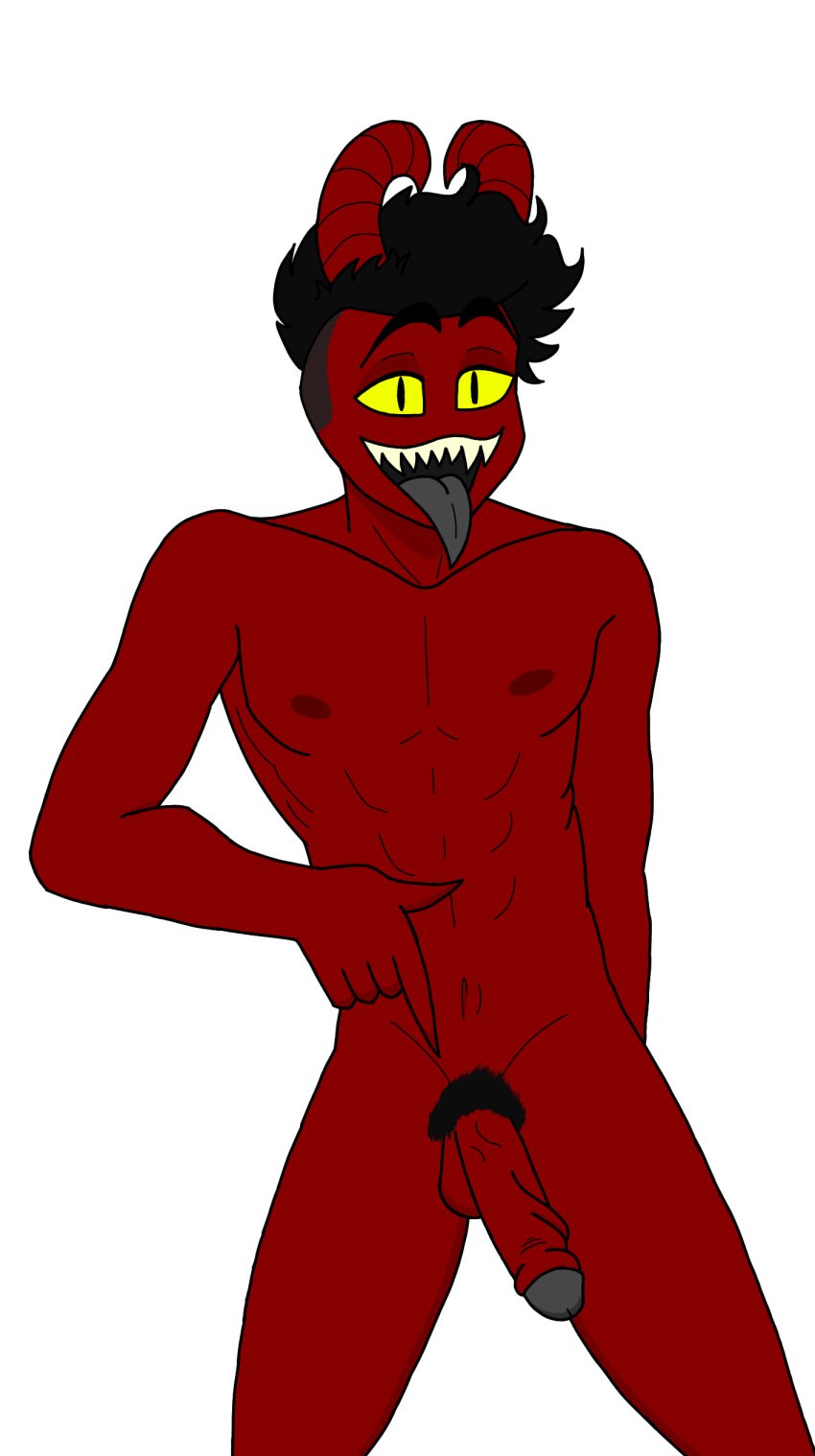 1boy 1male 2023 abs big_penis black_eyes black_hair black_pubic_hair color colored demon demon_boy demon_horns demon_humanoid digital_art digital_drawing_(artwork) digital_media_(artwork) gay gray_tongue grey_tongue hairy humanoid humanoid_genitalia humanoid_penis iwbaal looking_at_viewer looking_pleasured male male_focus male_nipples male_only male_solo masculine muscle muscles muscular muscular_arms muscular_male muscular_thighs naked naked_male nipples nude nude_male original original_character penis pointing pointing_at_penis pointing_at_self pubic_hair red_body red_penis red_skin smile smiley_face smiling smiling_at_viewer solo solo_male tagme tongue tongue_out transparent_background wilder_(iwbaal) yellow_sclera yellow_teeth