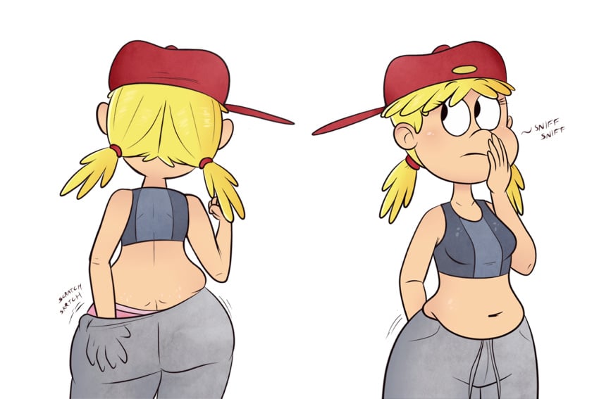 1girls 2017 5_fingers aged_up ass_cleavage big_ass black_eyes blonde_hair blue_tank_top butt_crack cap casual chubby chubby_female female grey_sweatpants hat lana_loud nickelodeon panties pink_panties red_cap red_hat scobionicle99 scratching scratching_butt slightly_chubby small_breasts sniffing source_request sweatpants tagme tank_top the_loud_house twintails