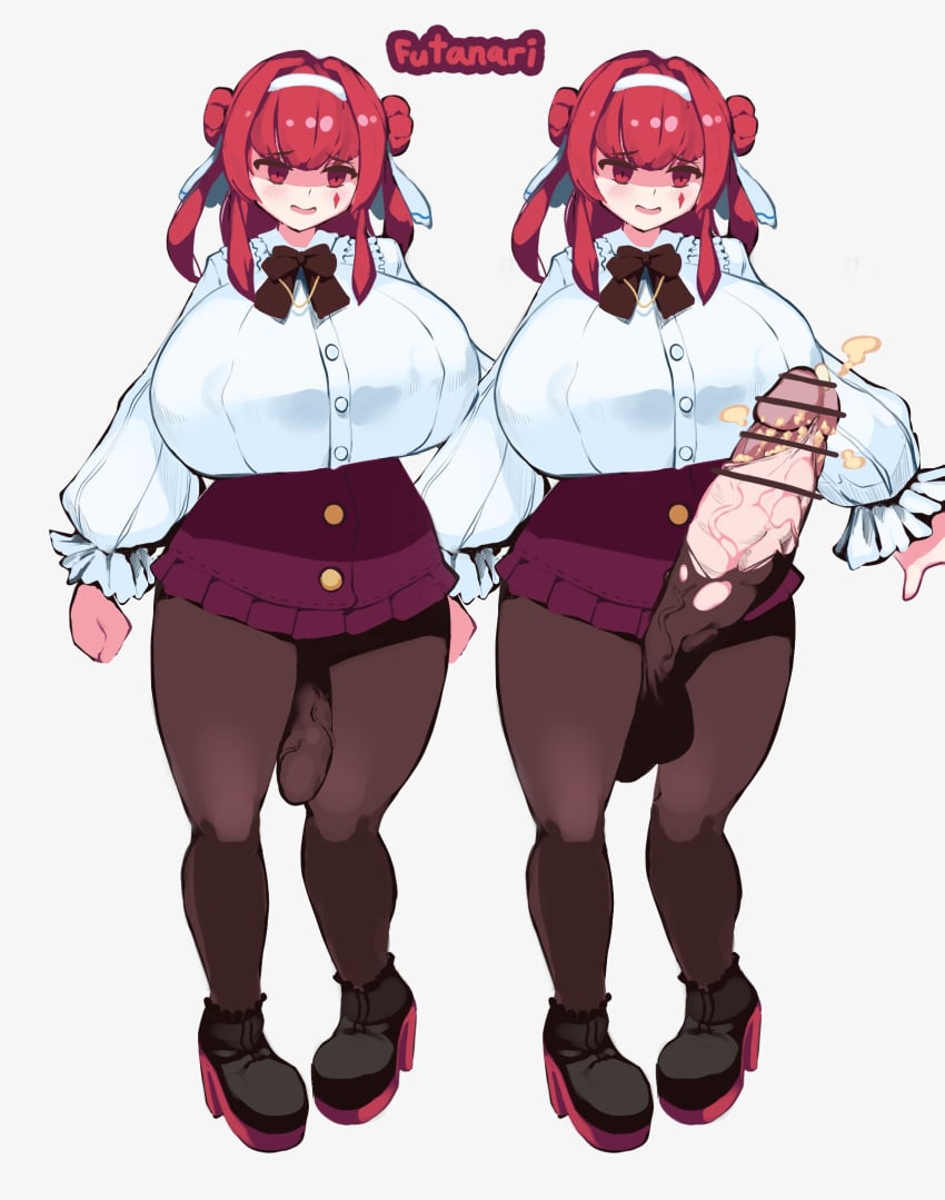 1futa 2022 balls bar_censor big_penis breasts button_down_shirt censored clothed clothing cock_sleeve_(clothes) cock_sock delia_(ssenko) erection flaccid fully_clothed futa_only futanari huge_breasts huge_cock human light-skinned_futanari light_skin long_sleeves mostly_clothed pantyhose penis penis_sock penis_under_clothes puffy_sleeves red_hair short_hair sidelocks skirt smegma solo ssenko standing thick_thighs torn_clothes wide_hips