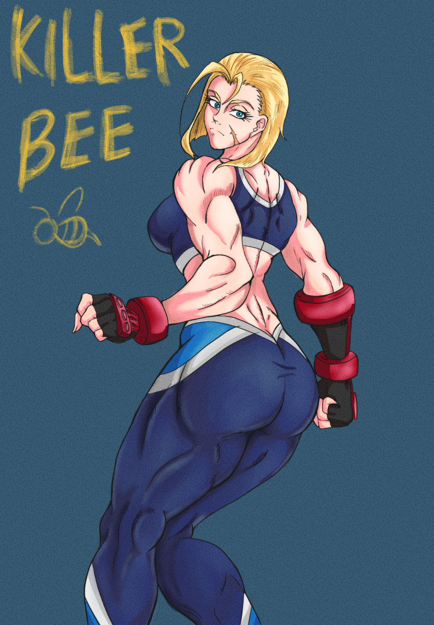 1girls blonde_hair butt cammy_white capcom female female_only fully_clothed leggings muscular_female shaolin503 short_hair solo street_fighter street_fighter_6