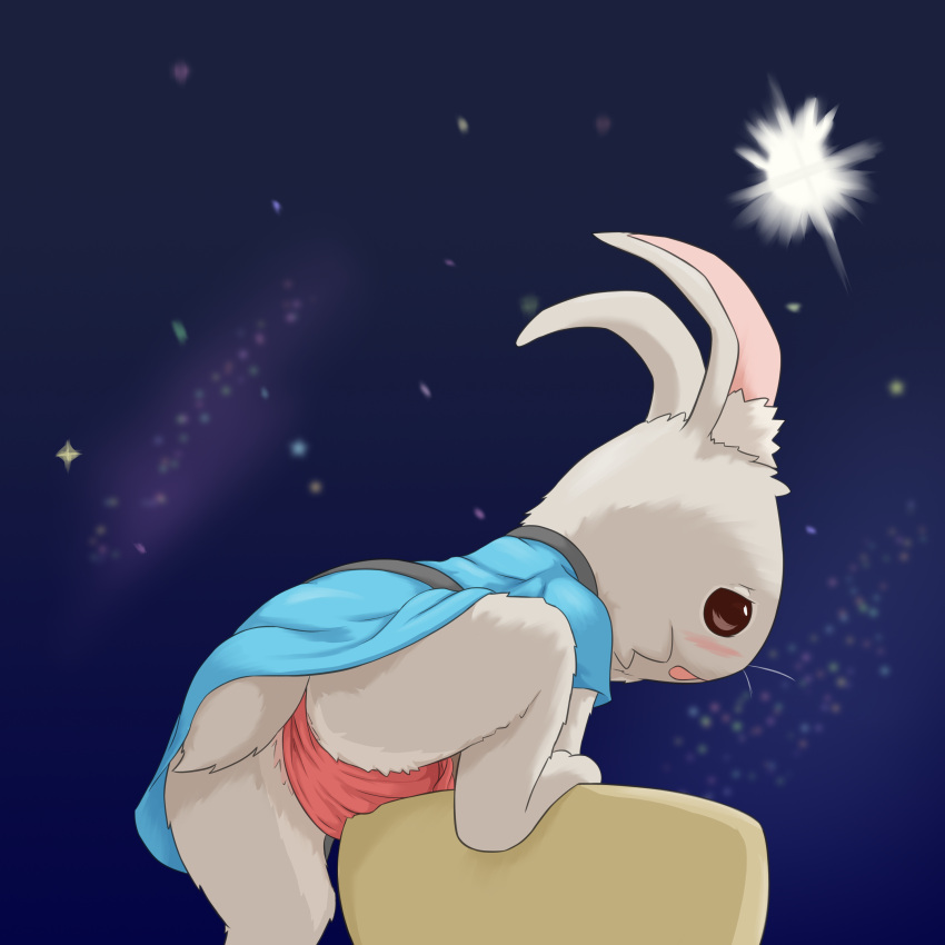 1:1 absurd_res asian_clothing blush clothing east_asian_clothing female fundoshi fur hi_res japanese_clothing lagomorph leporid mammal masturbation pkpk_arrow rabbit solo underwear