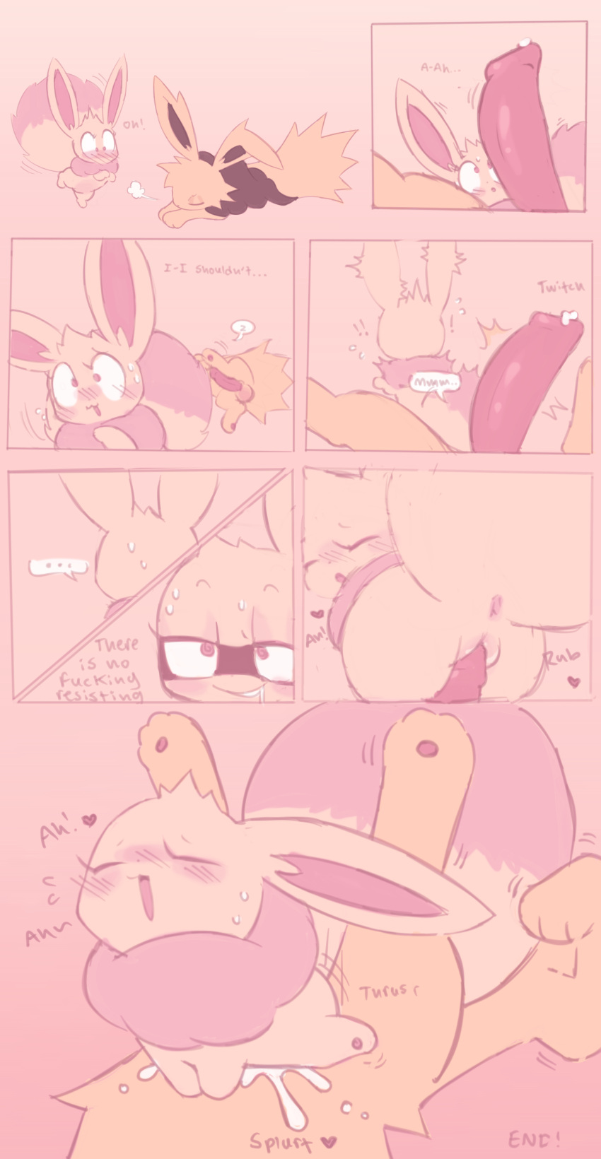 2022 absurd_res anus bodily_fluids comic cum cum_inside dialogue drooling duo eevee eeveelution ejaculation english_text female female_penetrated feral feral_on_feral feral_penetrated feral_penetrating feral_penetrating_feral fur generation_1_pokemon genital_fluids hi_res jolteon labbit1337 male male/female male_penetrating male_penetrating_female moan nintendo orgasm penetration penile penile_penetration penis_in_pussy pink_body pink_fur pink_theme pokémon_(species) pokemon pokemon_(species) precum profanity saliva sex sleep_sex sleeping splurt sweat text vaginal_penetration yellow_body yellow_fur