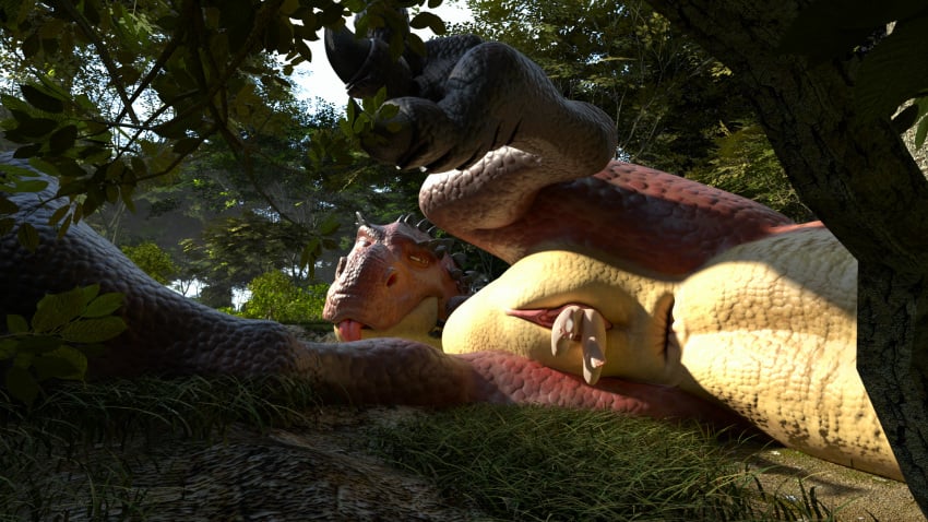 16:9 blue_sky_studios cryptocrisis dinosaur duo female female/female feral feral_unbirthing_human forced genitals hi_res human humanoid ice_age_(series) ice_age_dawn_of_the_dinosaurs mammal momma_(ice_age) predator/prey reptile scalie unbirthing unwilling_prey vaginal_penetration vore widescreen