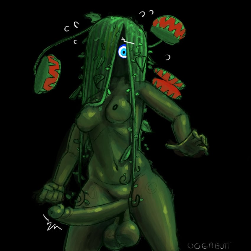 1futa balls big_balls big_penis breasts futanari green_body green_skin huge_cock oogabutt penis plant plant_girl plant_humanoid plantie solo solo_futa tagme venus_flytrap