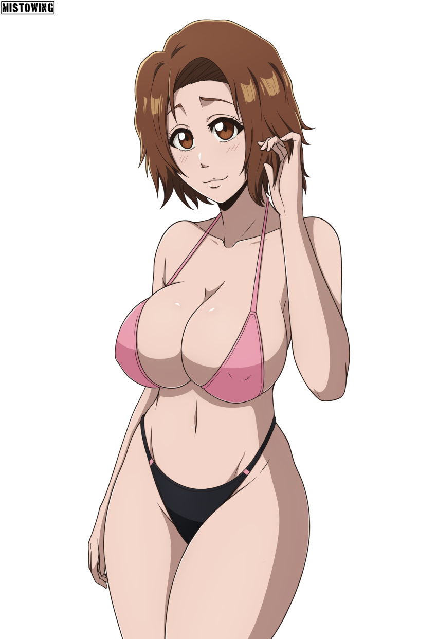 1girls bare_shoulders big_breasts bleach bleach:_the_thousand-year_blood_war breasts brown_eyes brown_hair busty cleavage curvaceous curvy curvy_body curvy_figure female female_only kurosaki_masaki masaki_kurosaki midriff mistowing short_hair shoulder_length_hair smile solo solo_focus teenager underwear voluptuous young younger_female