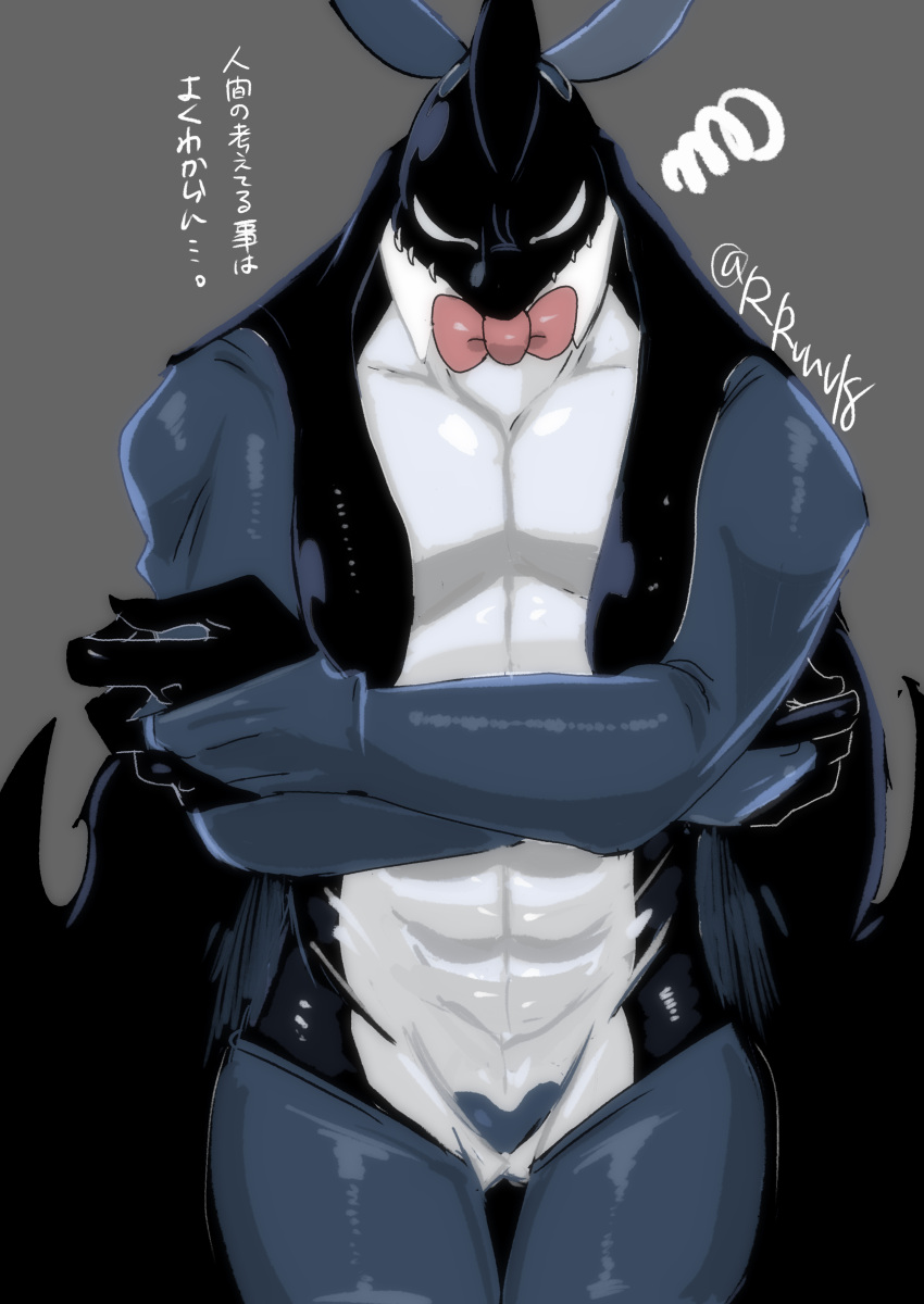 annoyed bunny_ears bunnysuit clothed gang_orca japanese_text male_only muscular my_hero_academia orca r_rvuv18 reverse_bunnysuit sakamata_kuugo