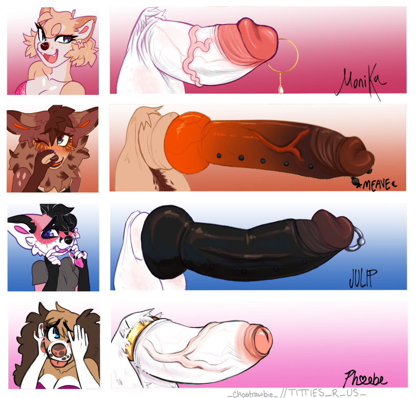 4futas accessory animal_genitalia anthro balls big_balls big_nose big_penis bird_dog black_hair black_penis blue_eyes blush brown_body brown_fur brown_nose canid canine canis cavalier_king_charles_spaniel chostrawbie cock_ring domestic_dog erection foreskin fox frenum_ladder frenum_piercing fur futanari genital_piercing genitals gold_ring group gynomorph hair hi_res huge_cock humanoid_genitalia hunting_dog hybrid_genitalia hybrid_penis hyper hyper_genitalia hyper_penis intersex jewelry julip_(chostrawbie) knot ladder_piercing maeve_(chostrawbie) mammal maned_wolf monika_(chostrawbie) orange_penis penis penis_accessory penis_chart penis_jewelry penis_piercing penis_size_chart penis_size_comparison penis_size_difference phoebe_(chostrawbie) piercing pink_body pink_fur retracted_foreskin sheath shiba_inu simple_background smile spaniel spitz tan_body tan_fur toy_dog vein veiny_penis white_body white_fur white_penis