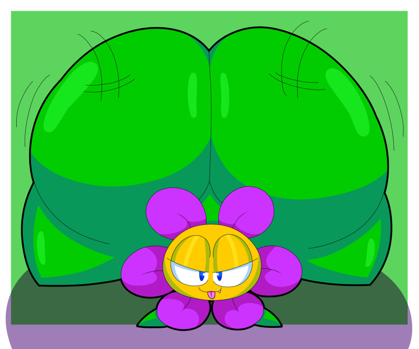 1girls 2022 bubble_butt cyandrive98 female female_only flower flower_(cyandrive98) huge_ass jack-o_pose massive_ass massive_butt naked naked_female nub_feet original original_character plant plant_girl simple_background