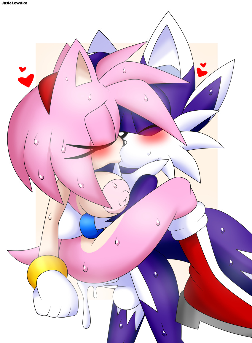 2022 absurd_res accessory amy_rose anthro anthro_on_anthro anthro_penetrated anthro_penetrating anthro_penetrating_anthro areola big_areola biped blush bodily_fluids breast_grab breasts canid canine canon_x_oc closed_eyes clothing cum cum_in_pussy cum_inside digital_drawing_(artwork) digital_media_(artwork) duo eulipotyphlan eyelashes female footwear fox fur genital_fluids hair hand_on_breast headband heart hedgehog hi_res holding_partner jasie_the_fox jasienorko kiss_on_lips kissing male male/female mammal mostly_nude multicolored_body multicolored_fur nipples nude orgasm penetration penile penile_penetration penis_in_pussy pink_body pink_fur pink_hair puffy_nipples purple_body purple_fur sega sex shoes solo sonic_(series) sonic_the_hedgehog_(series) stand_and_carry_position standing standing_sex sweat two_tone_body two_tone_fur vaginal_penetration white_body white_fur