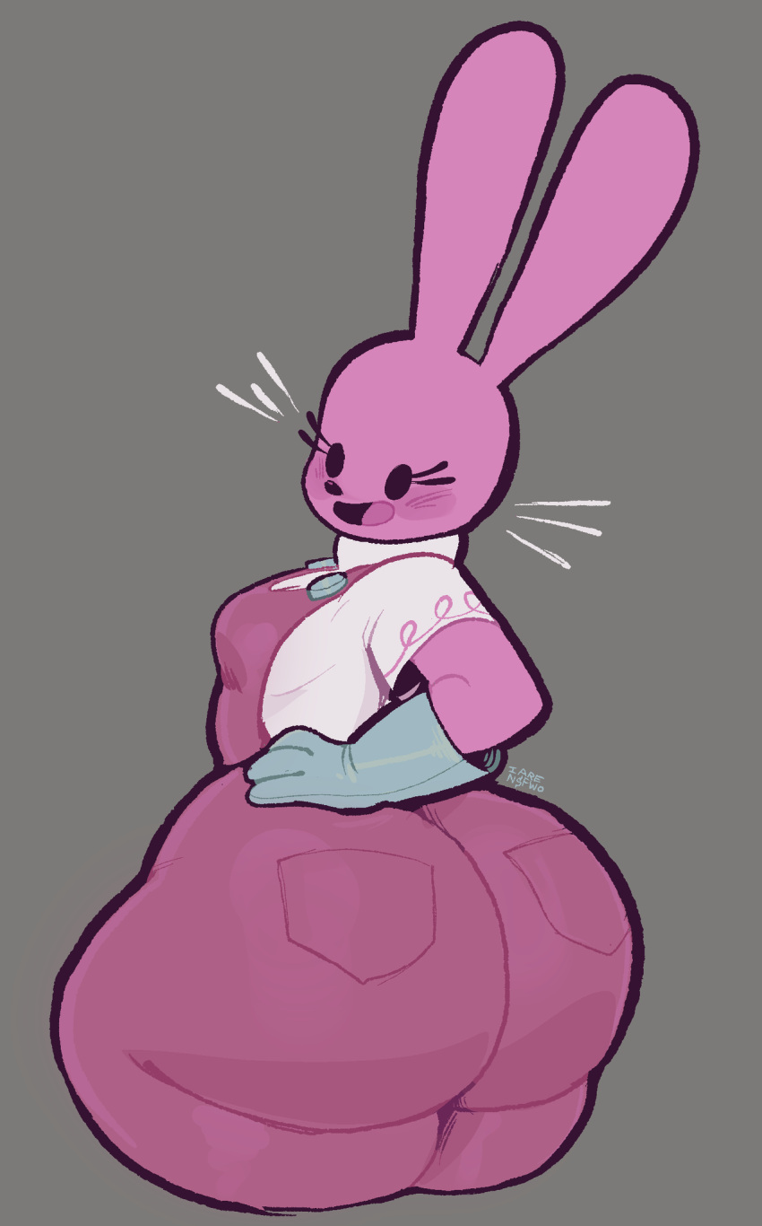 anthro bunny_ears gloves huge_ass huge_breasts iaredumbo mob_face rabbit smile wide_hips widget wow!_wow!_wubbzy!