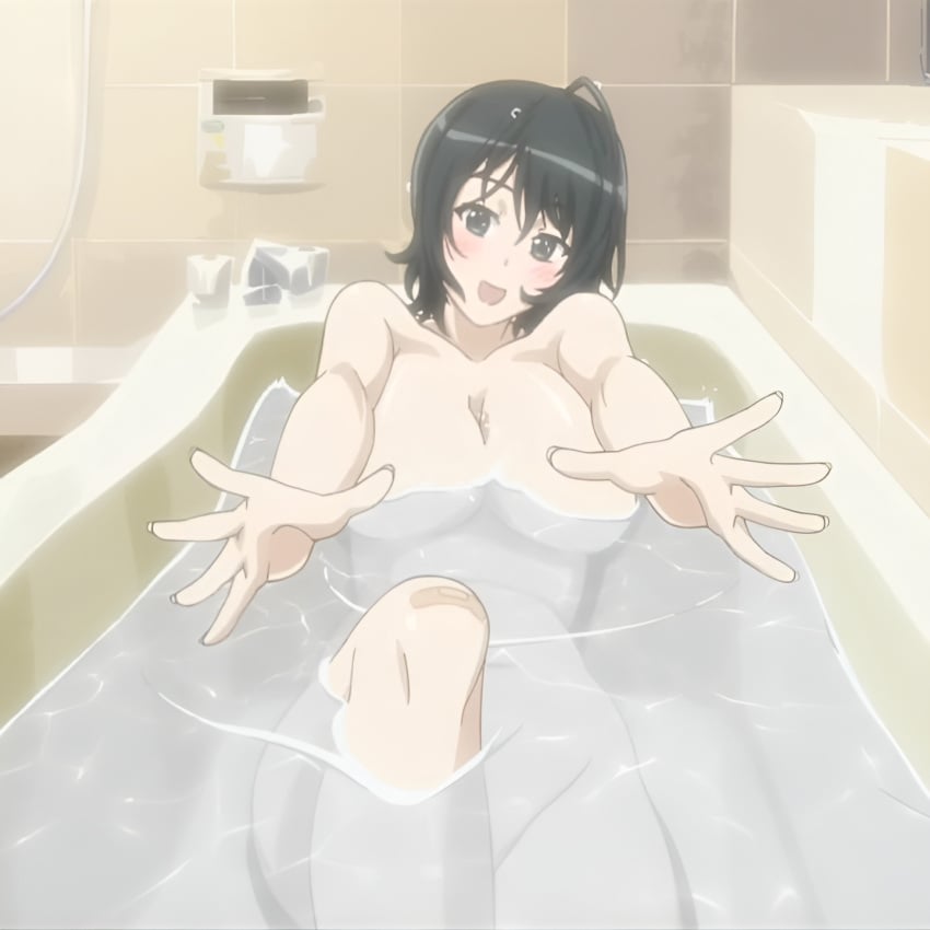 1girls antenna_hair arms_at_sides bangs bath bathing bathroom bathtub bent_knee big_breasts blush breasts busty completely_naked_female completely_nude completely_nude_female convenient_arm convenient_censoring covered_nipples covered_pussy covering curvaceous curvy curvy_female curvy_figure erect_nipples female female_focus female_only floating floating_breasts front_view hair_between_eyes high_resolution horny horny_female huge_breasts light-skinned_female light_skin looking_down nipples no_eyewear no_glasses partially_submerged raised_leg relaxing sagging_breasts screencap sexually_suggestive short_hair shoulder_length_hair sitting smile solo source_request steam suggestive teen teenage_girl teenager water wet wet_body wet_hair wet_skin wide_hips yorihime_nao yosuga_no_sora