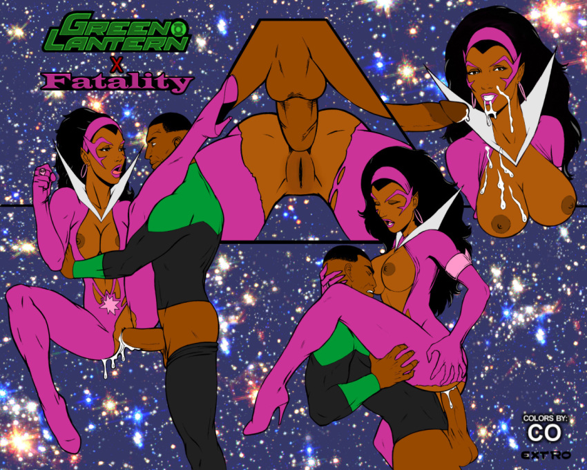 anal anal_sex breasts brown_skin color colored copyof dark-skinned_female dark-skinned_male dark_skin dc earrings extro fatality_(dc) female green_lantern green_lantern_(series) green_lantern_corps hoop_earrings john_stewart male medium_breasts sex star_sapphire_corps straight