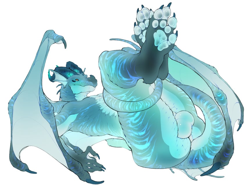 ass ass_focus balls dracthyr dragon evoker evoker_(warcraft) furry ghost grin male male_only muscles scales solo striped_body stripes transparent_body warcraft world_of_warcraft yiff