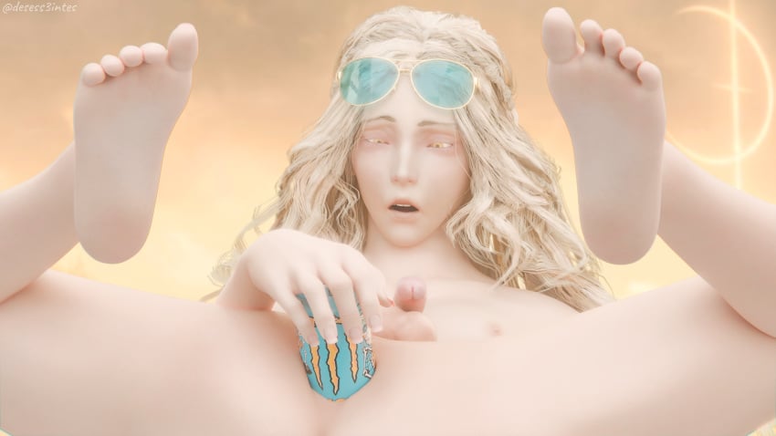 1boy 1femboy 3d 3d_(artwork) 3d_model 3d_render anal_insertion blender blender_(artwork) blender_(software) blender_cycles blonde_hair desess3intes elden_ring feet femboy foot_fetish glasses long_hair miquella miquella_the_kind monster_energy monster_energy_drink naked nude penis render shadow_of_the_erdtree solo tagme twink very_long_hair