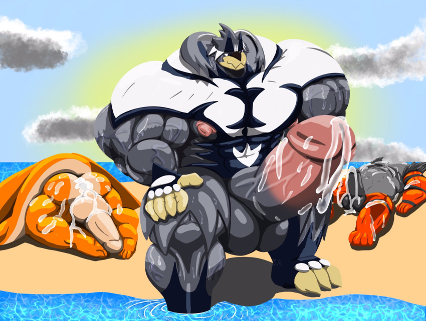 abs biceps furry gay hyper hyper_balls hyper_genitalia hyper_penis hyper_testicles joeyvally male male_focus male_only muscle muscles muscular muscular_arms muscular_ass muscular_back muscular_legs muscular_male muscular_thighs nipples pecs pokemon urshifu veins veiny_penis